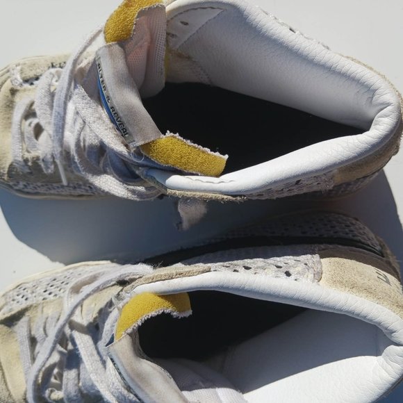 Nike Size 6.5 White Yellow High Cut Men's Shoes Kids - Picture 7 of 14